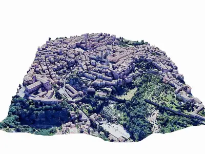 The historic centre of Siena Low-poly 3D model