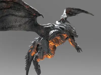 Demon Lava Dragon 3D model
