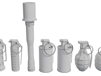 Grenade Set Low-poly 3D model