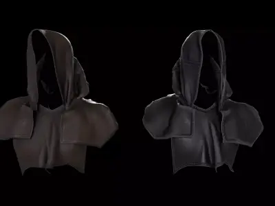 medieval hood cloak pack Low-poly 3D model