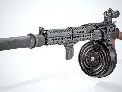 MILITARY Game Ready AK 74 SET Low-poly 3D model