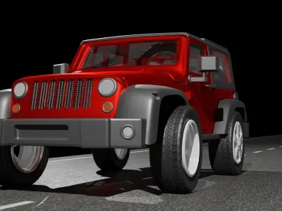 2010 Jeep wrangler 3D model Low-poly 3D model