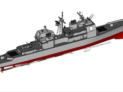 USN CG-47 Ticonderoga-class Guided Missile Cruiser 3D print model