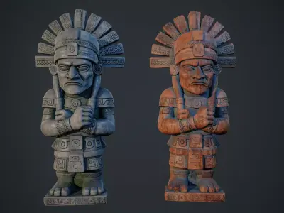 Aztec Statue 05 PBR Low-poly 3D model