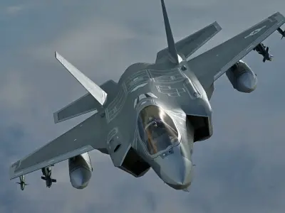 F35A Lightning II - Fully Rigged - with high resolution cocpit Low-poly 3D model