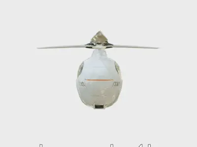Futuristic Flying Taxi Helicopter Design Low-poly 3D model