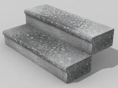 Stairs 2 set of concrete steps Free 3D model