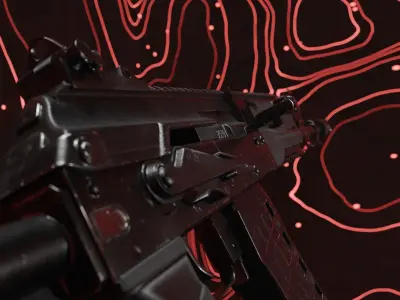 AK-12 Game-ready rifle Low-poly 3D model