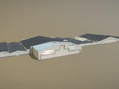 Airport Hangars SKBO Hangars10 Low-poly 3D model