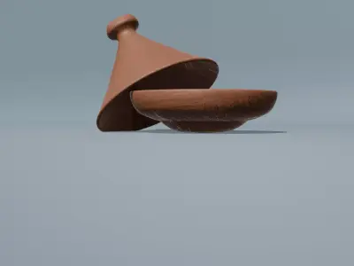Moroccan Clay Tagine Traditional Earthenware Cooking Pot Free 3D model