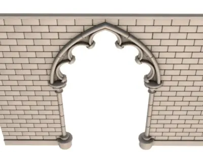Gothic wall 3D model