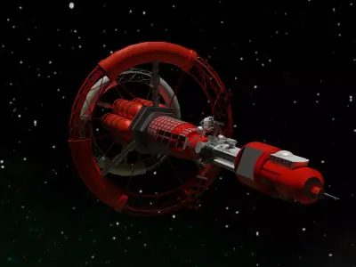Spacecraft spaceship in space Low-poly 3D model buy