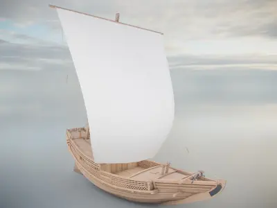 Higaki Kaisen Japanese Ship Low-poly 3D model