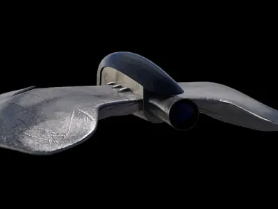 Spaceship 3D model Low poly hovercraft Low-poly 3D model