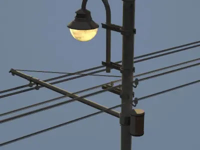 Steet light 01 Snow 3D model