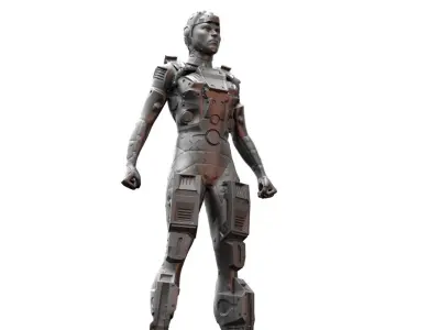 Sci Fi Futuristic Pilot Female Character 3D print model