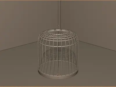Gold Cage Free low-poly 3D model