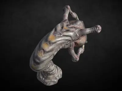 Armored Clawed Worm Low-poly 3D model