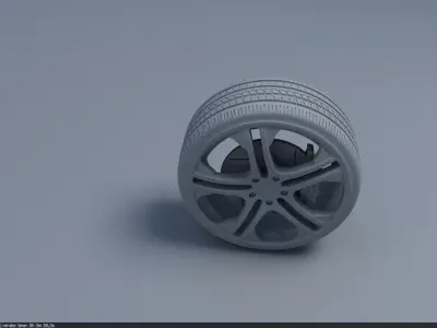 Wheel 04 Brabus and tyre 3D model