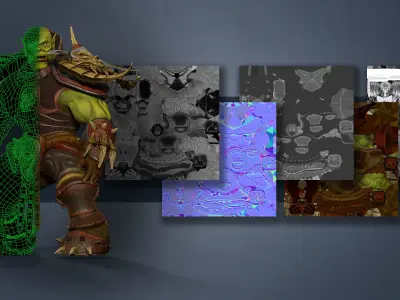 Orc game-ready Low-poly 3D model