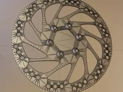 E-Scooter Disc Brake with Procedural PBR Material Setup 3D model