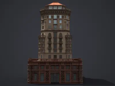 Stalinist Architecture Low-poly 3D model