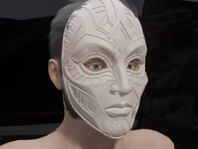 Tribal Sci-Fi Warrior Mask 3D print model