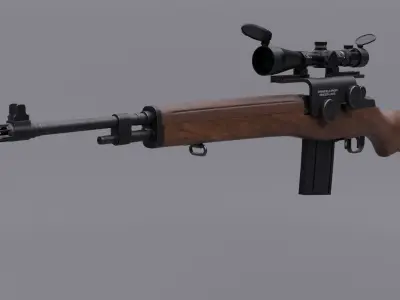 M1A Springfield Rifle Free 3D model