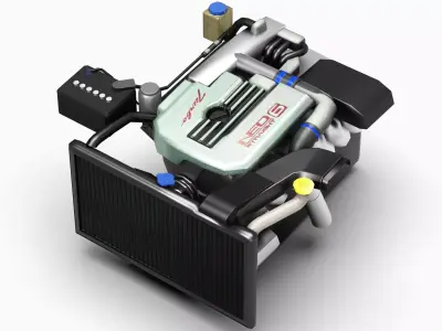 RB25DET Neo Engine Low-poly 3D model