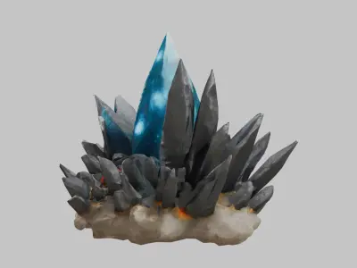 Realistic Mystical Crystal Formation 3D Model Low-poly 3D model