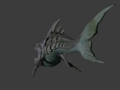 Fish monster  PBR Low-poly 3D model