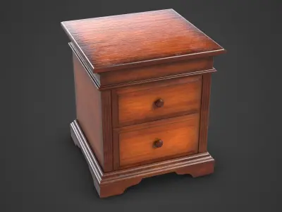 Bedside Table Dark 3D model