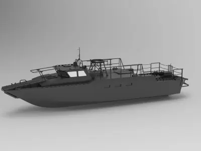 High speed Combat Boat 3D model