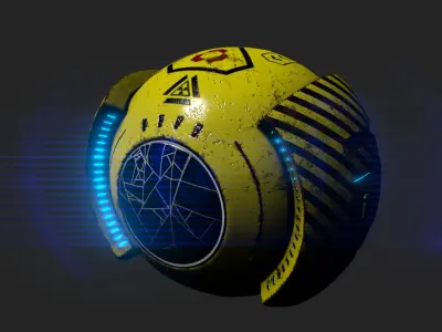 flying high-tech drone Low-poly 3D model