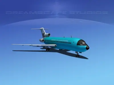 Boeing 727-200 Braniff Intl 2 3D model