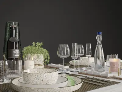 Free Tableware Decor 3D Free low-poly 3D model