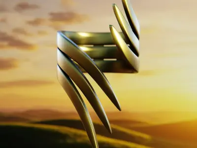 Wingblade Claw Ring - Futuristic Spiked Jewelry 3D Model 63 3D print model