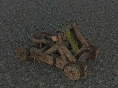 Medieval Catapult low-poly PBR Low-poly 3D model