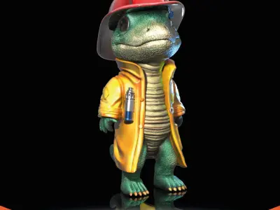DINO FIREFIGHTER - V018 4 3D model