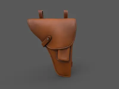 Vintage Gun Holster Low-poly 3D model