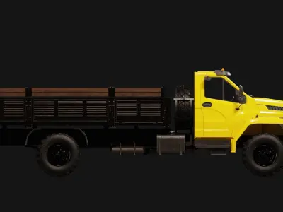 Ural Truck Low-poly 3D model