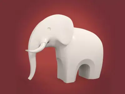 Abstract Elephant Statue Free 3D model
