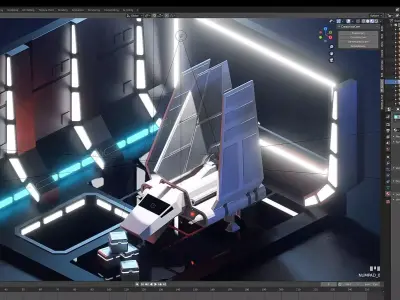 Space hangar 3D model