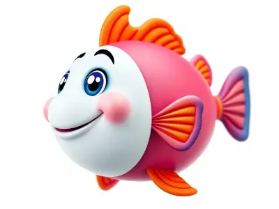 Cartoon Fish Character Model Pack Low-poly 3D model