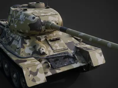 T-34-85 Game Ready Low-poly 3D model