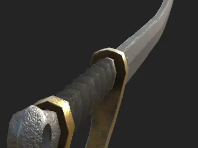 The saber of the 19th century Low-poly 3D model