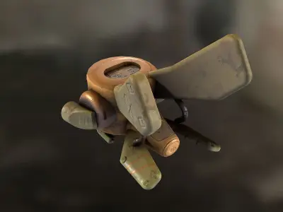 Robotic space fly bee  Low-poly 3D model