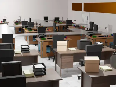 Laboratory Interior Low-poly 3D model shop