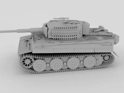 Fully built Panzer Tiger Tank Late 1944 Clay 3D model