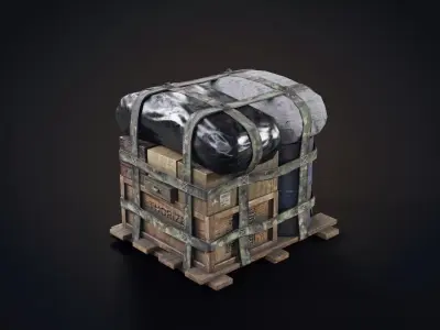Game model Air Drop Low-poly  Low-poly 3D model